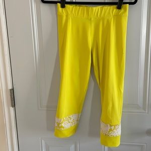 Adidas Stella McCartney capri leggins neon yellow size small